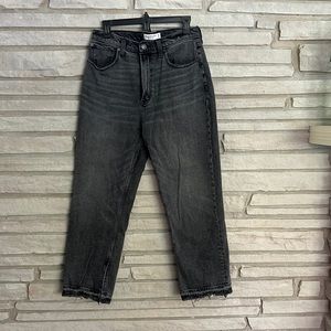 Abercrombie Ankle Straight Ultra High Rise Black Jeans